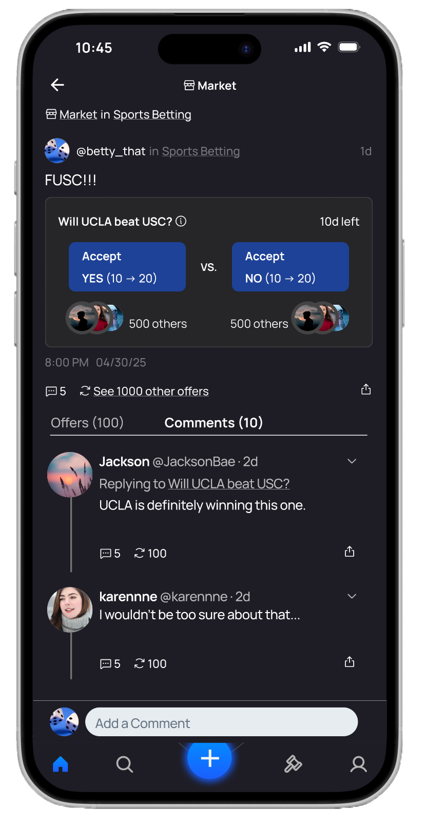 Bet That! app demo screenshot
